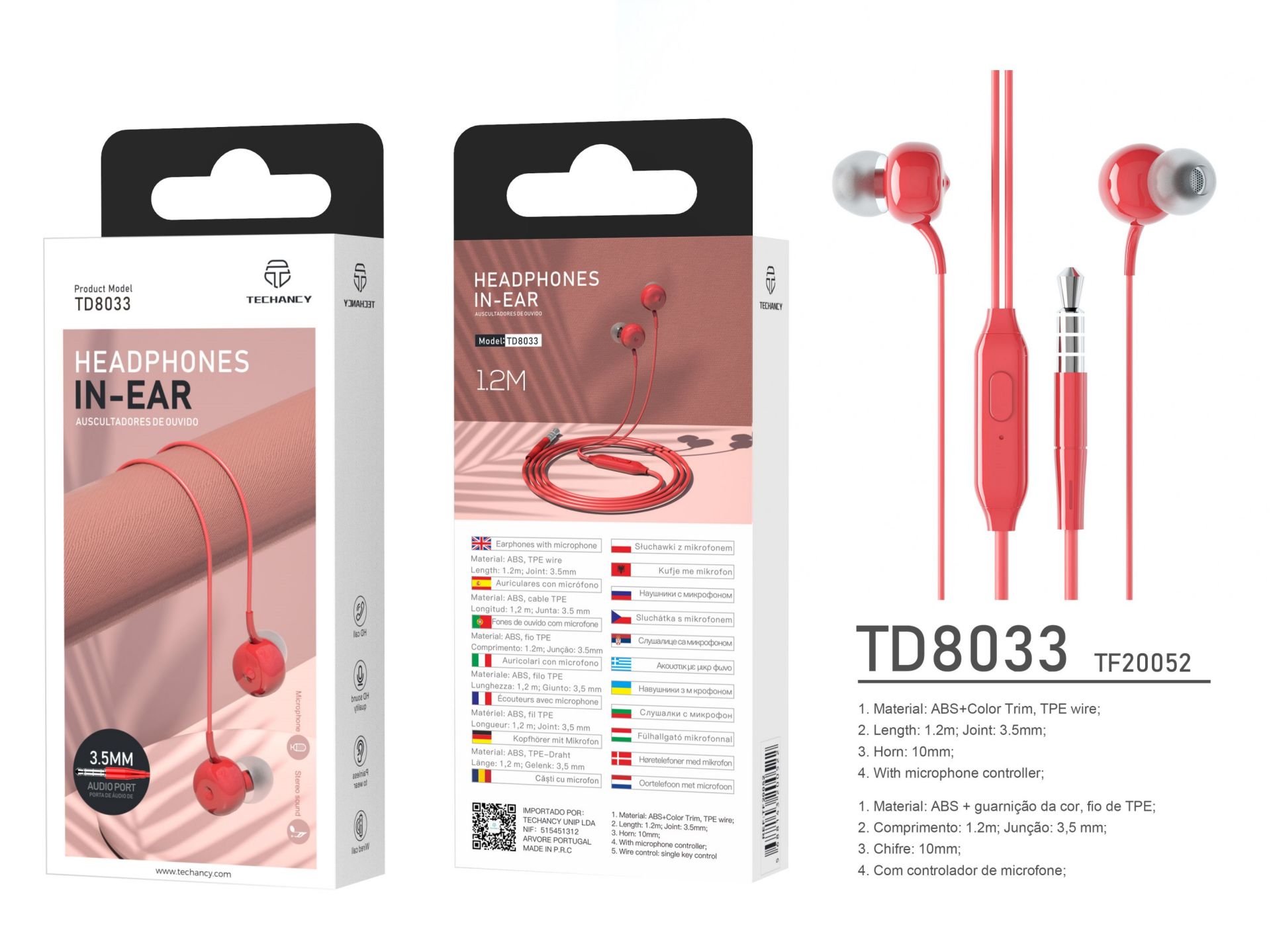 Earphones 3.5Mm Red Earphones 3.5Mm Red