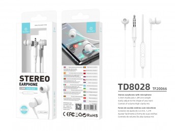 Auriculares Com Fio (Inear-Microfones-Branco)