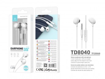 Wired Earphones (Inear-Microphones-White)