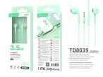 Earphones Macaron 3.5Mm Wire Control 1.2M Green Earphones Macaron 3.5Mm Wire Control 1.2M Green