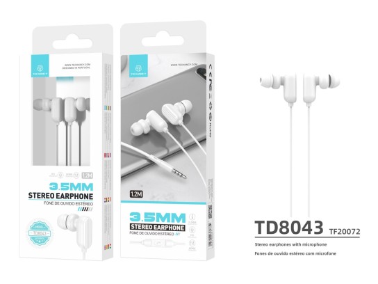 Novo Auriculares 3,5 Mm Branco