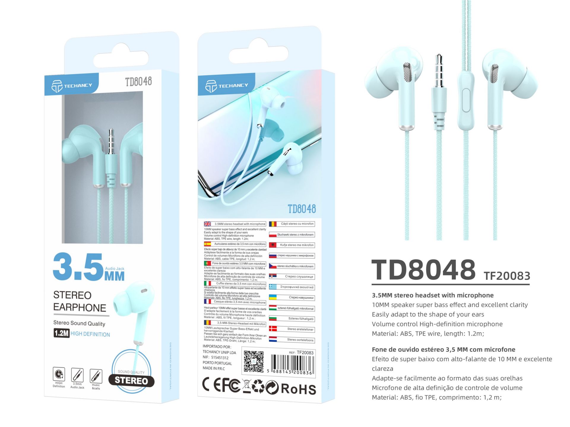 Auricolari Macaron 3 Generazione 3.5Mm Wire Control 1.2M Blue Auricolari Macaron 3 Generazione 3.5Mm Wire Control 1.2M Blue