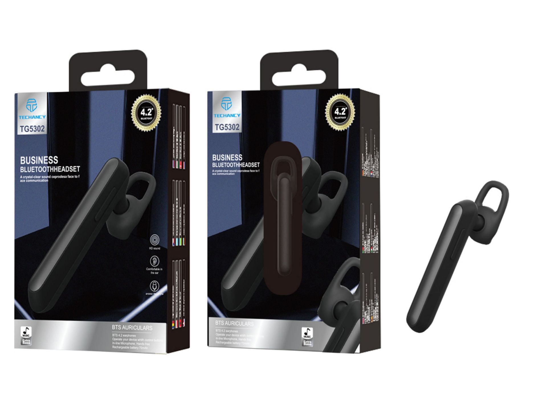 Auriculares Bluetooth Preto Auriculares Bluetooth Preto