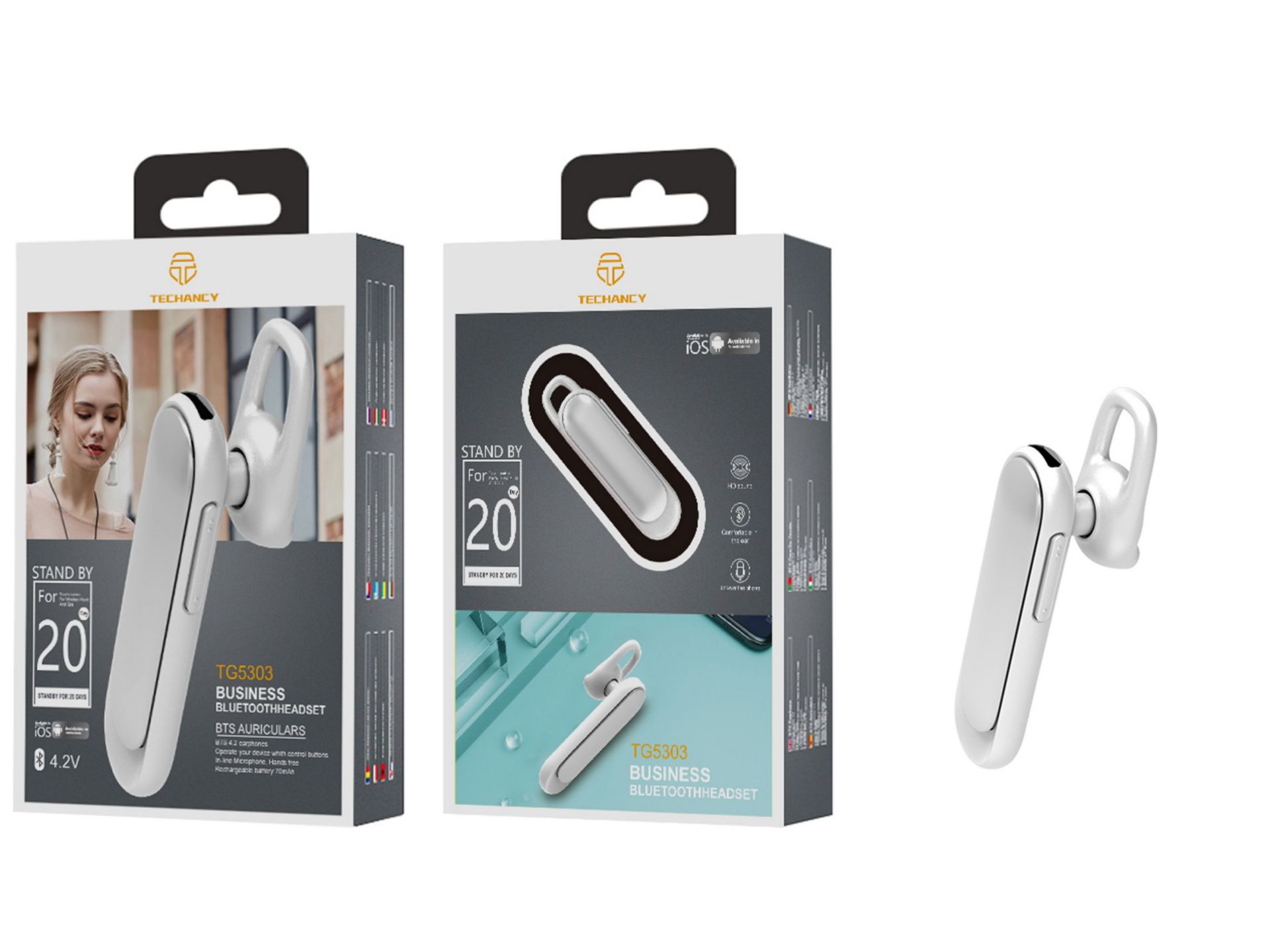 Auricolare Bluetooth bianco