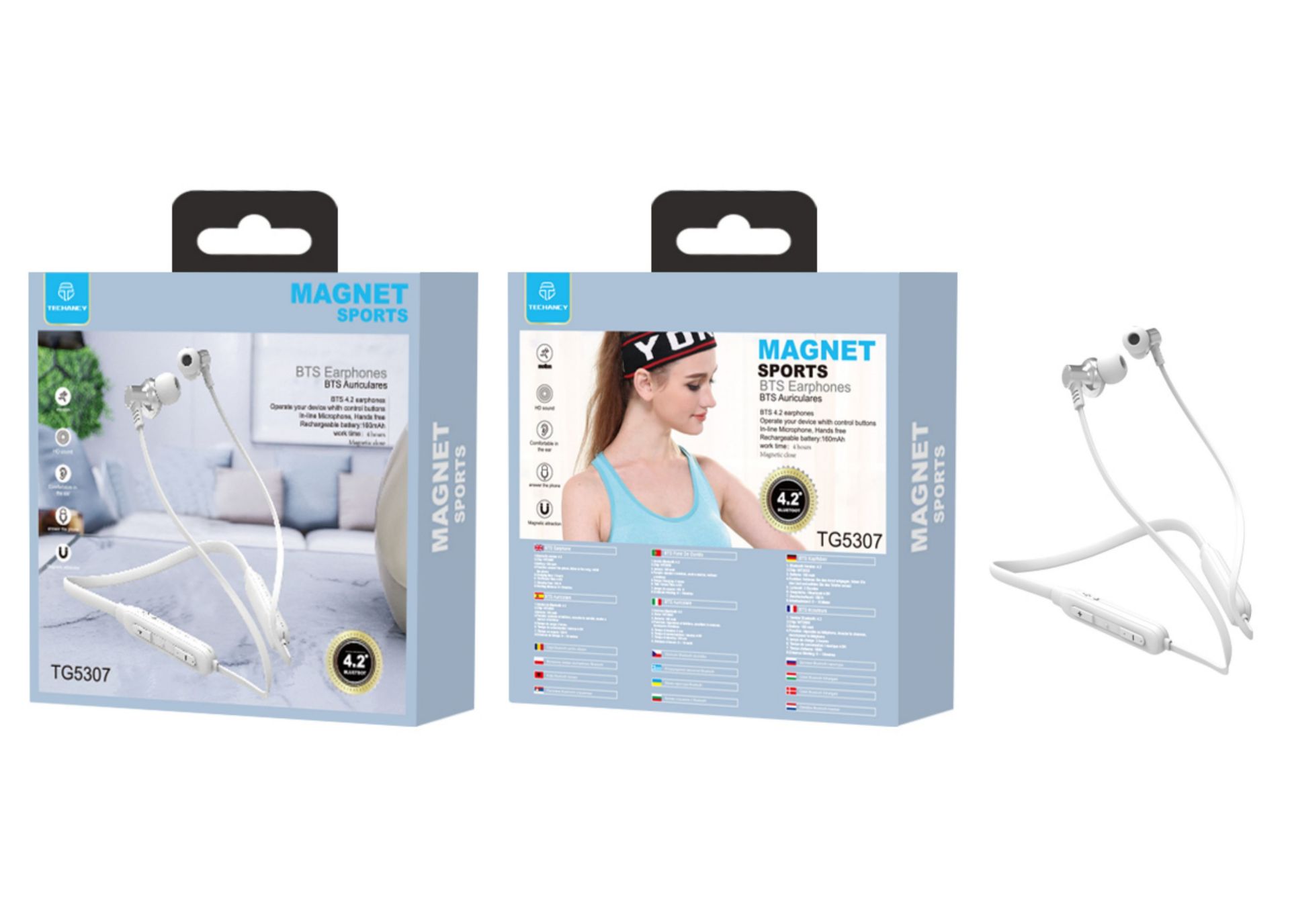Auricolare Bluetooth sport bianco Auricolare Bluetooth sport bianco