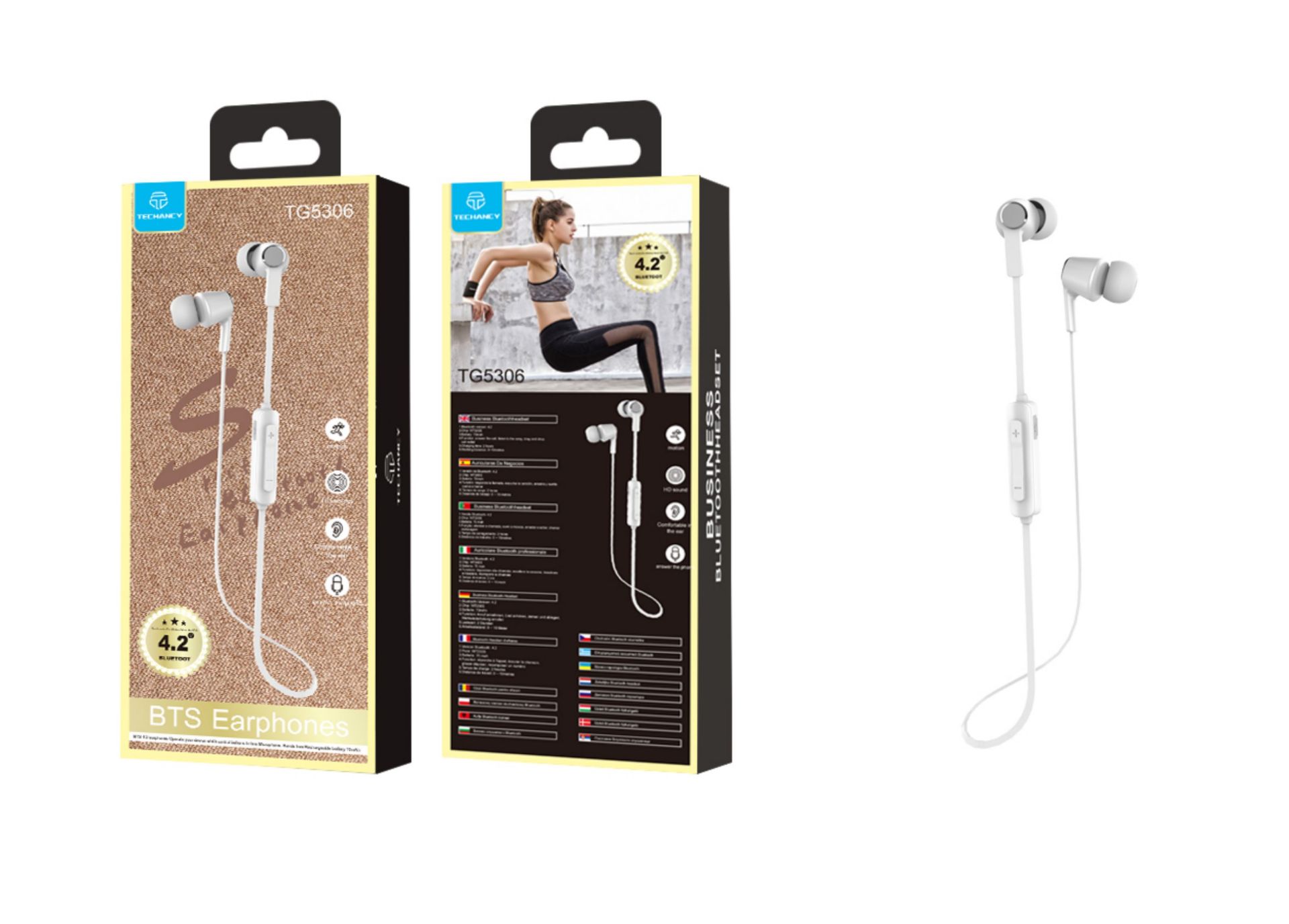 Auricolare Bluetooth sport bianco