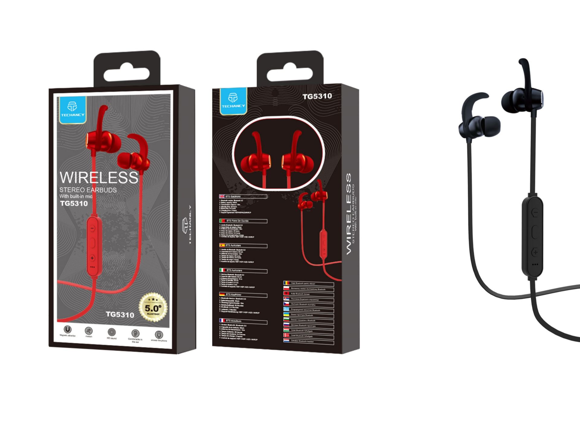 Auricolare Bluetooth sport rosso