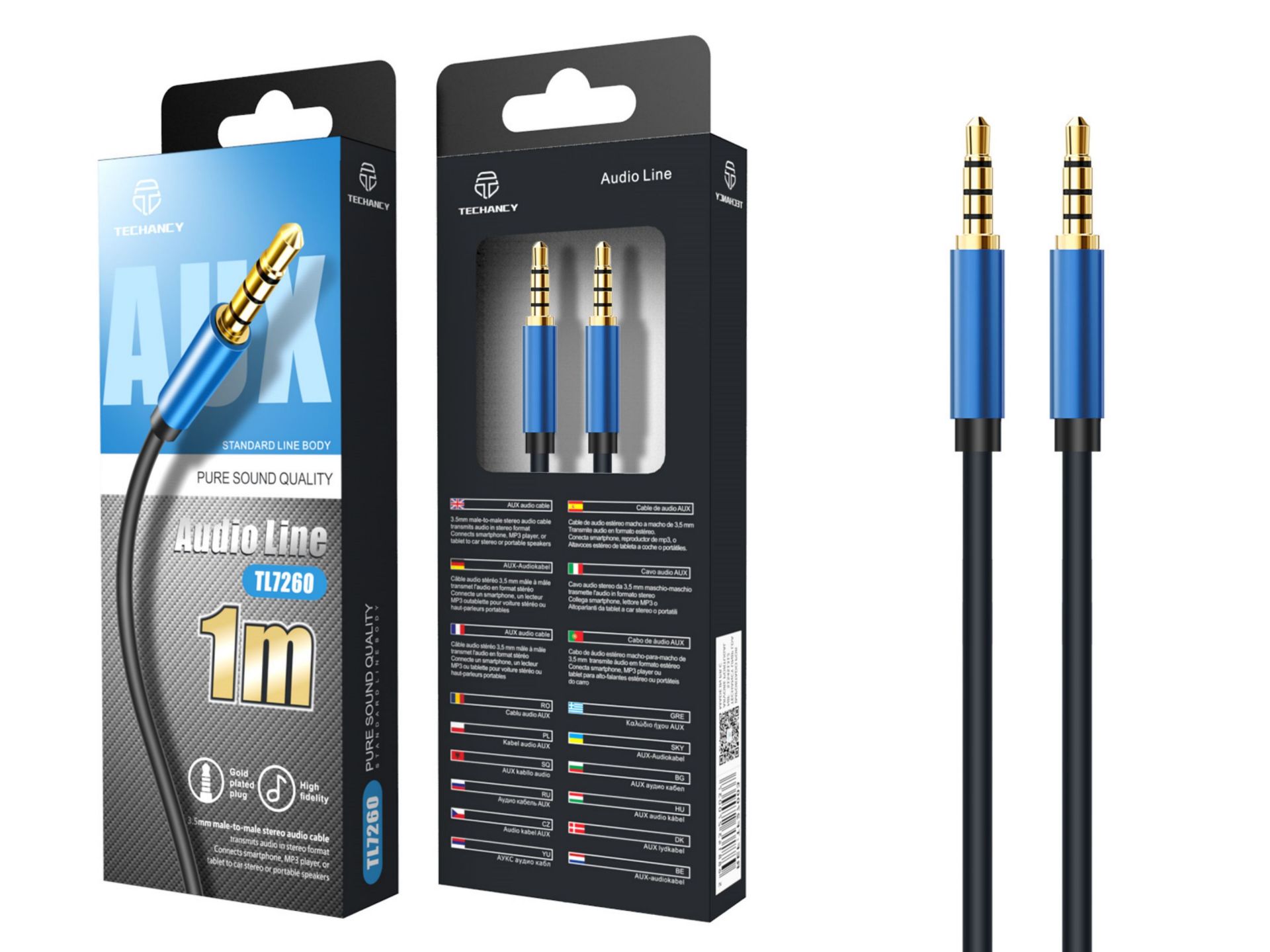Audio Cable Tpe 1M 3.5Mm Blue Audio Cable Tpe 1M 3.5Mm Blue
