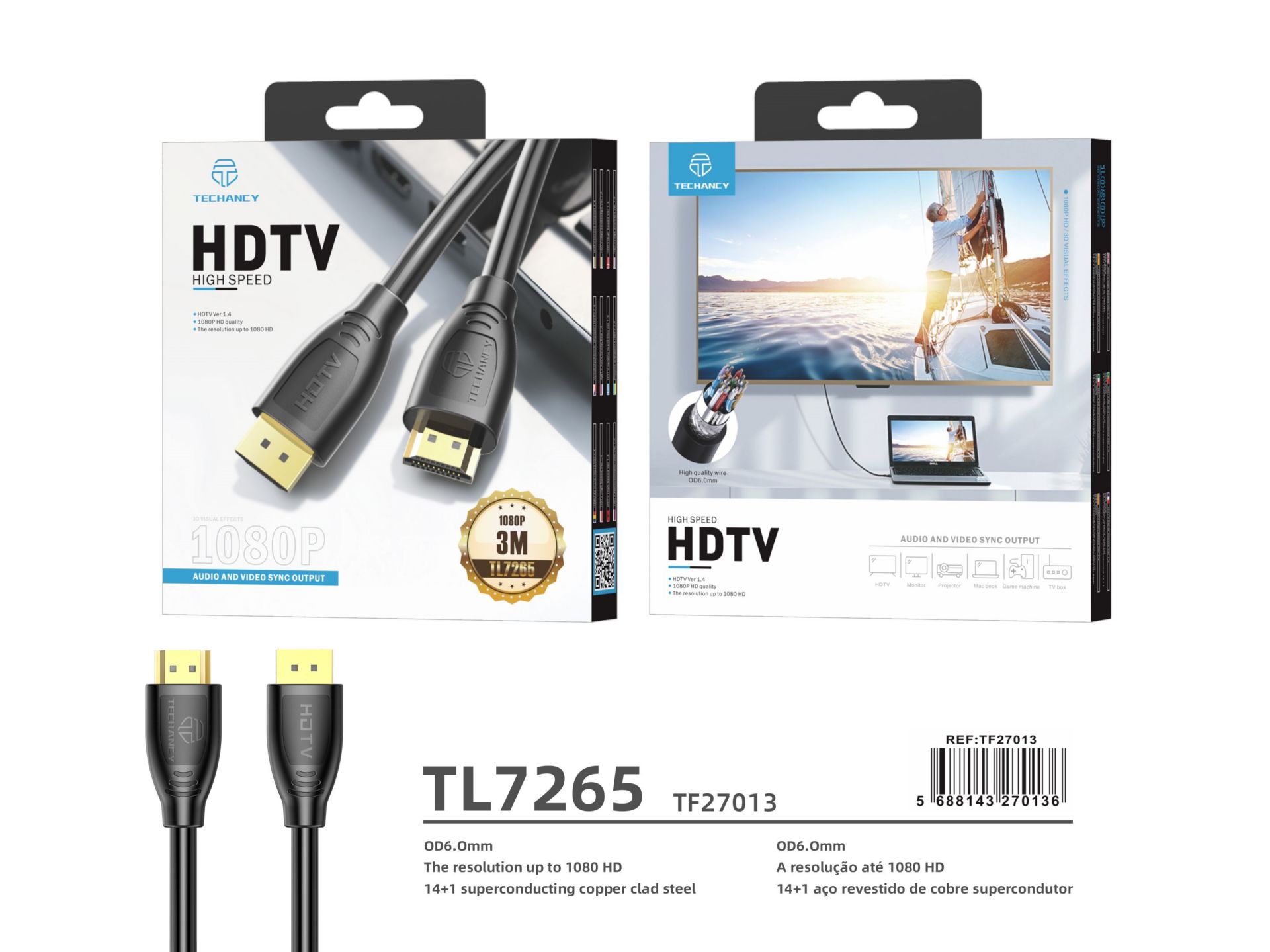 Cavo video HDMI 1080P 3M nero Cavo video HDMI 1080P 3M nero