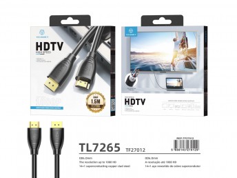 1080P 1,5 M Schwarzes HDMI-Video kabel