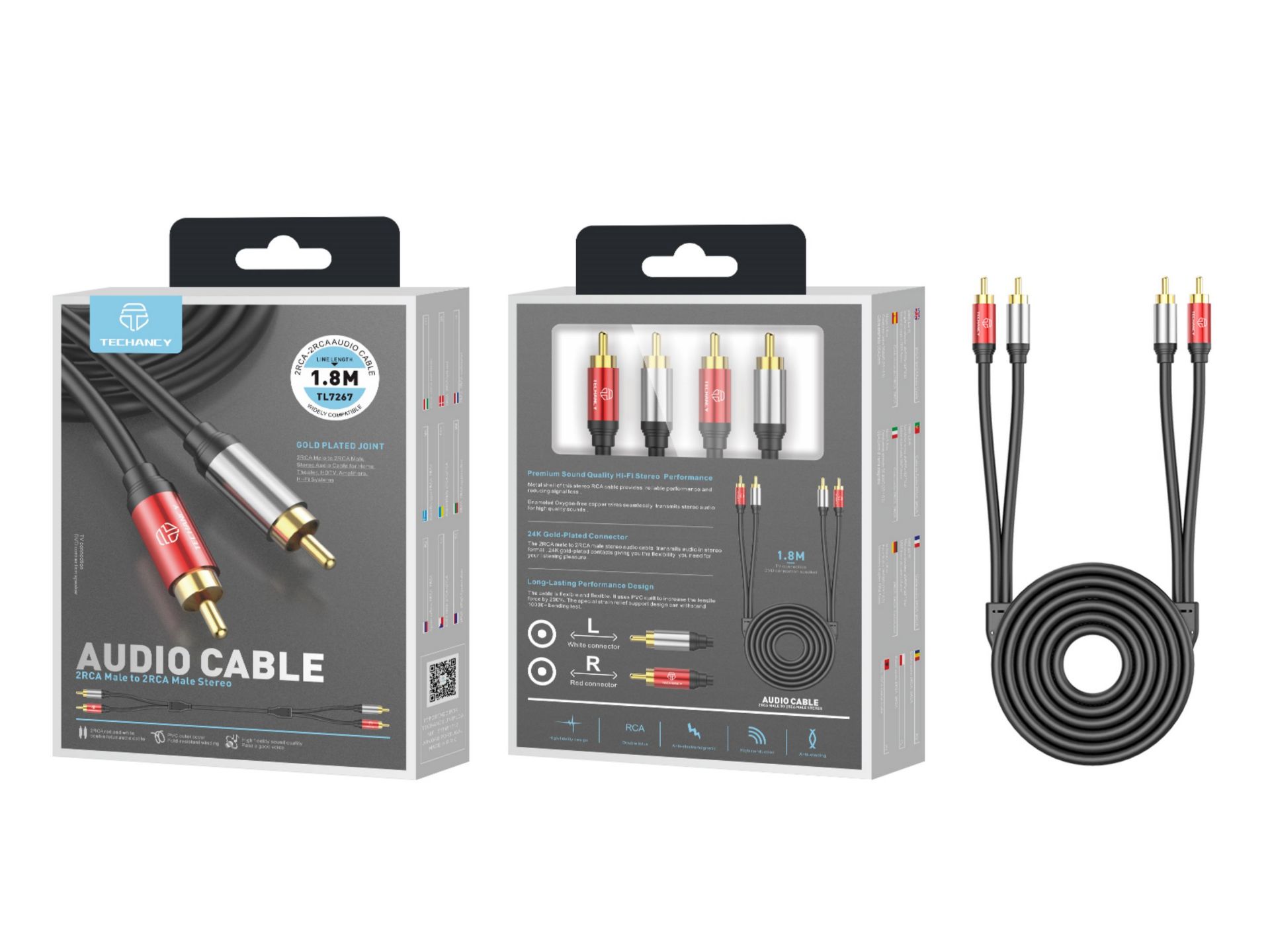 2Rca-2Rca 1.8M Cavo audio nero 2Rca-2Rca 1.8M Cavo audio nero