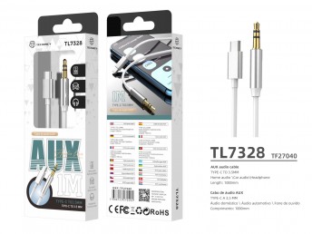 Type-Cg Audio Aux Cable For 3.5Mm 1M White