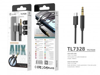 Type-Cg Audio Aux Cable To 3.5Mm 1M Black