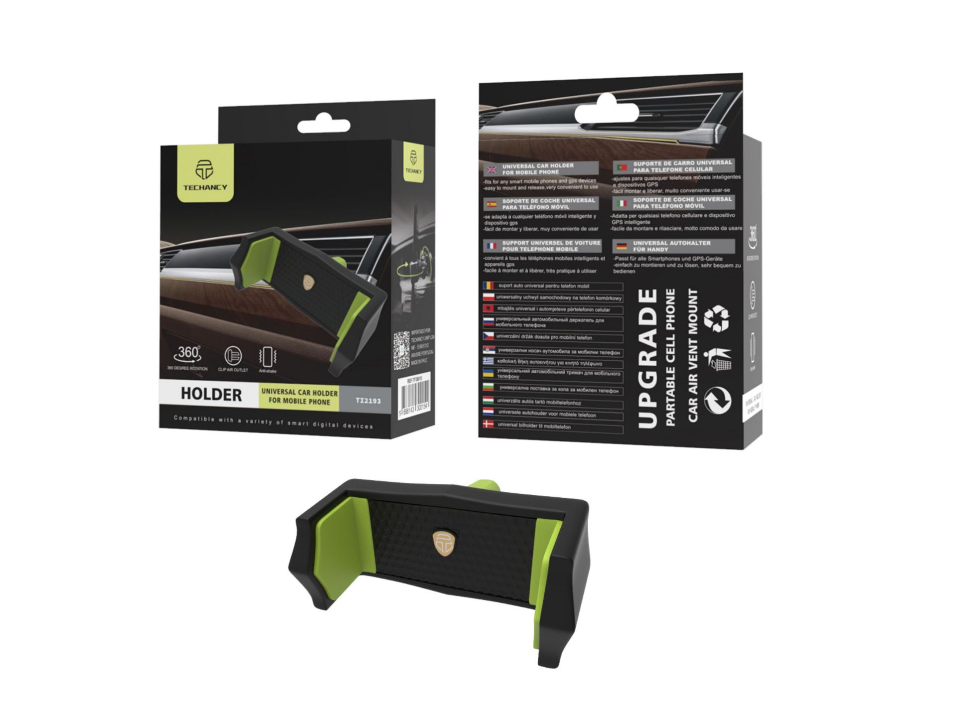 Universal Mobile Phone Holder Black/Green