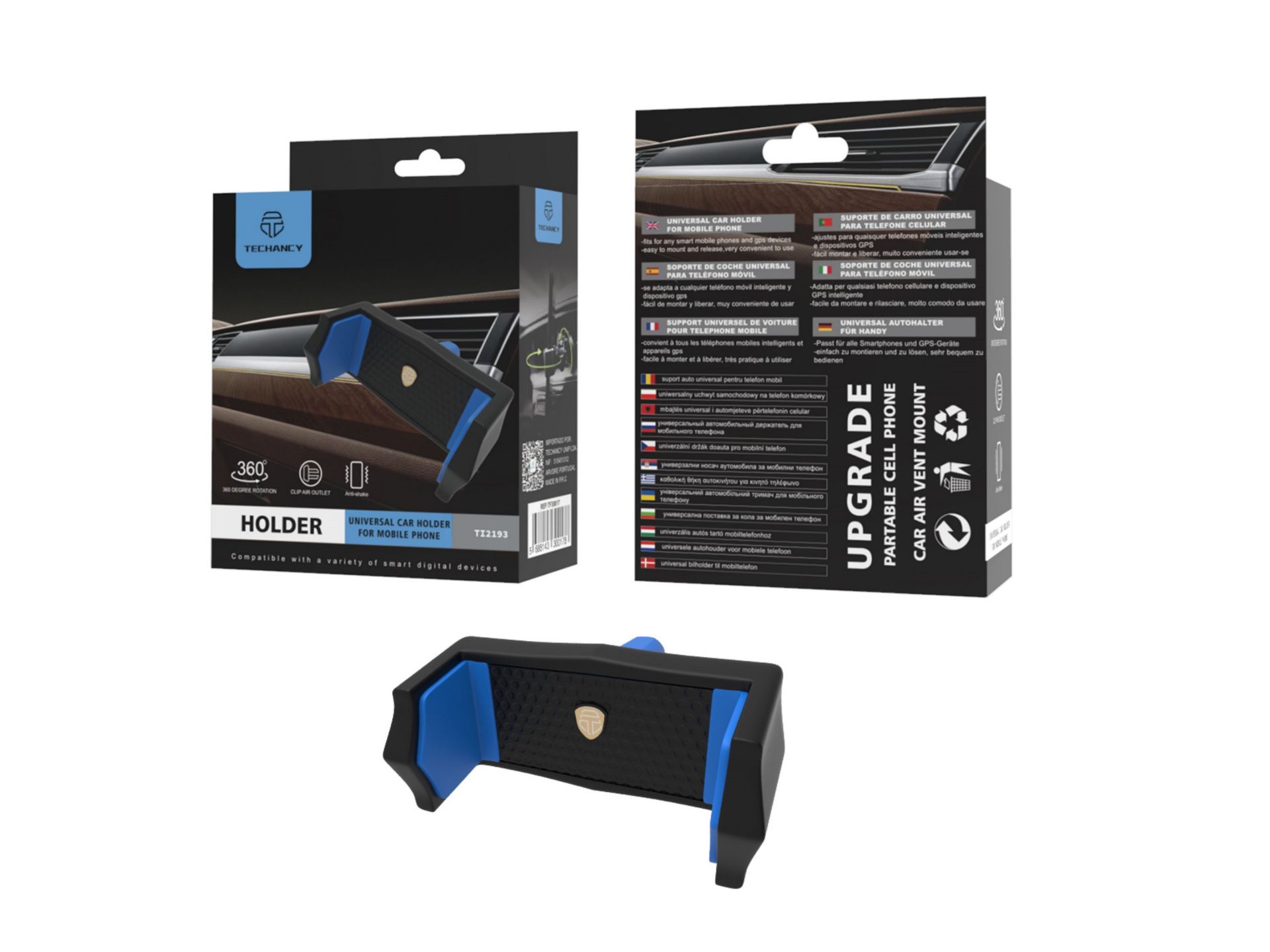 Soporte universal para teléfono móvil negro/azul Soporte universal para teléfono móvil negro/azul