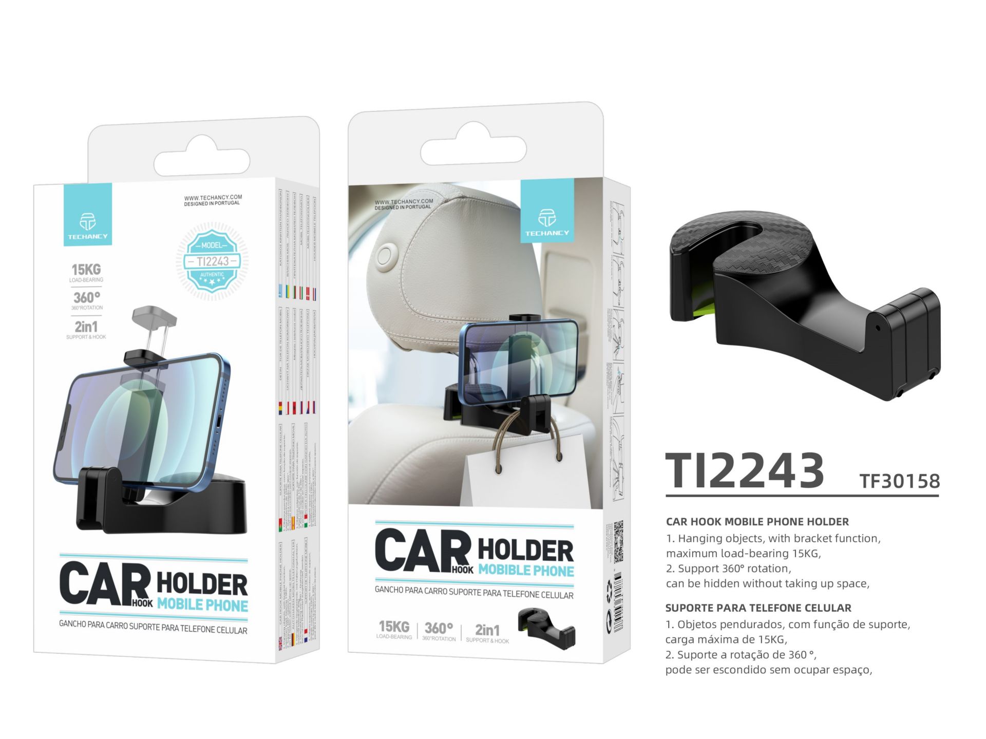 Car Rear Seat Hook Holder Black Car Rear Seat Hook Holder Black