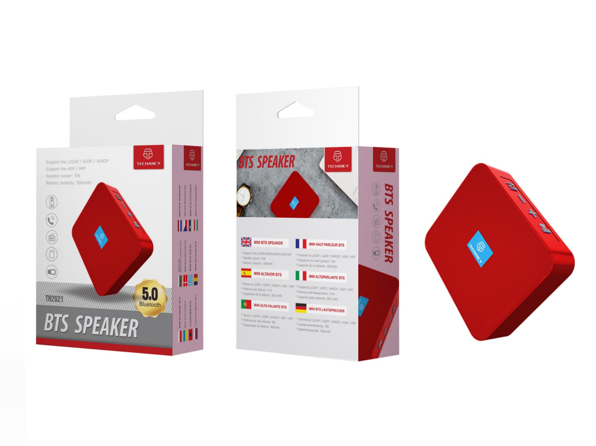 Mini Speaker Bluetooth Red Mini Speaker Bluetooth Red