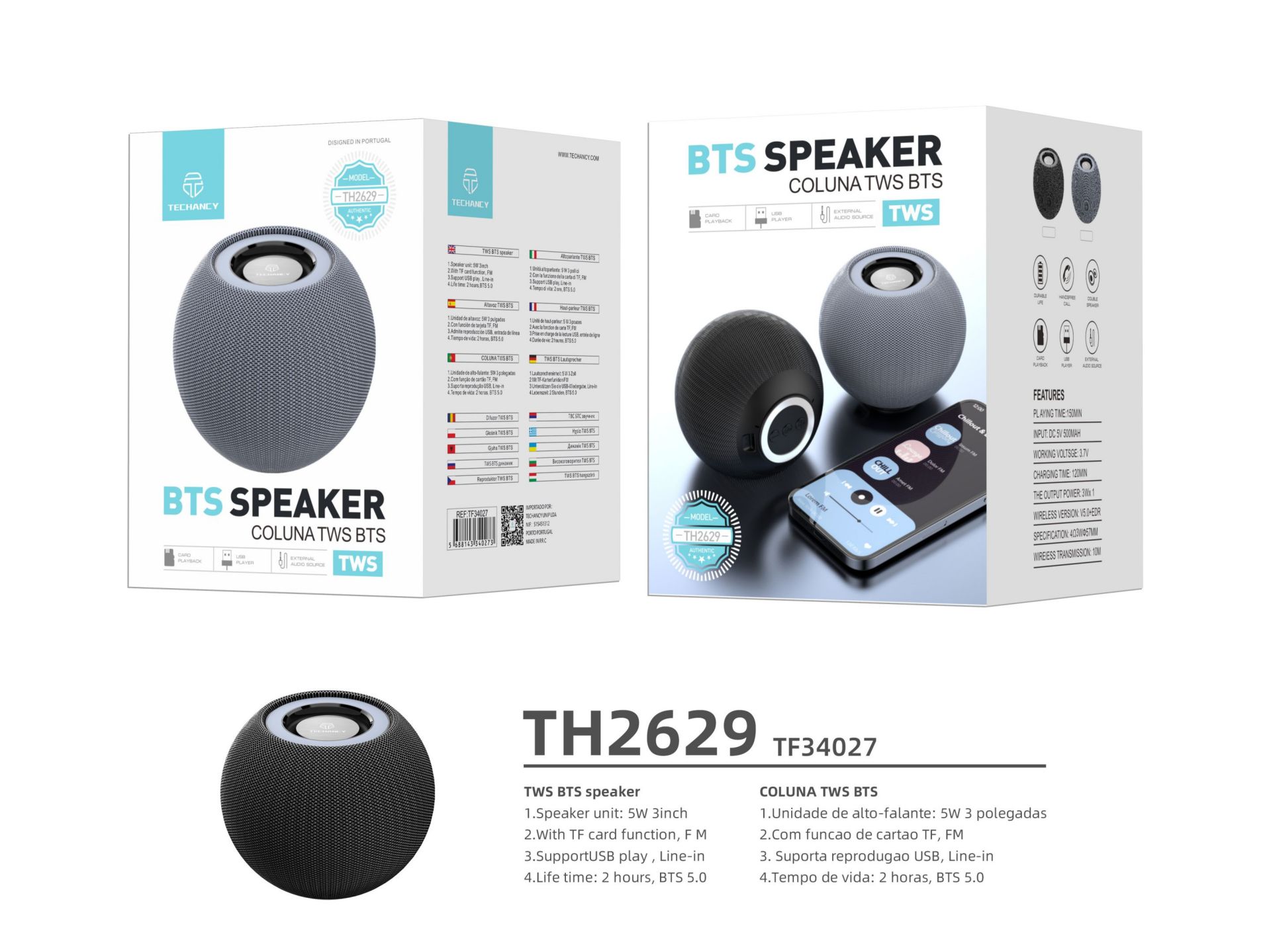 Speaker Tws Bluetooth Black Speaker Tws Bluetooth Black