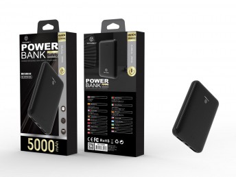 Power bank 5000Mah 2A 2Usb Schwarz