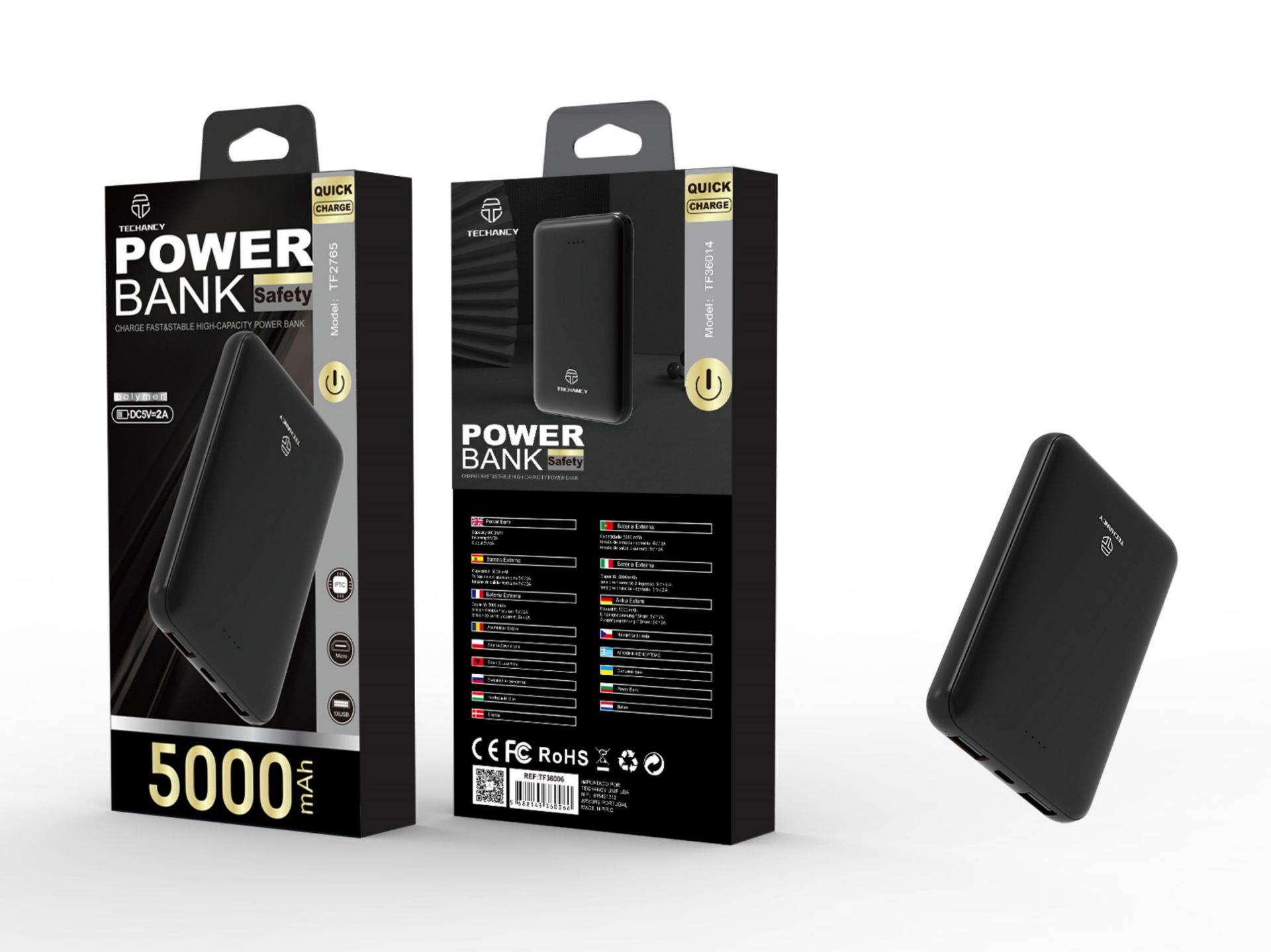 Powerbank 5000mAh 2A 2USB negro Powerbank 5000mAh 2A 2USB negro