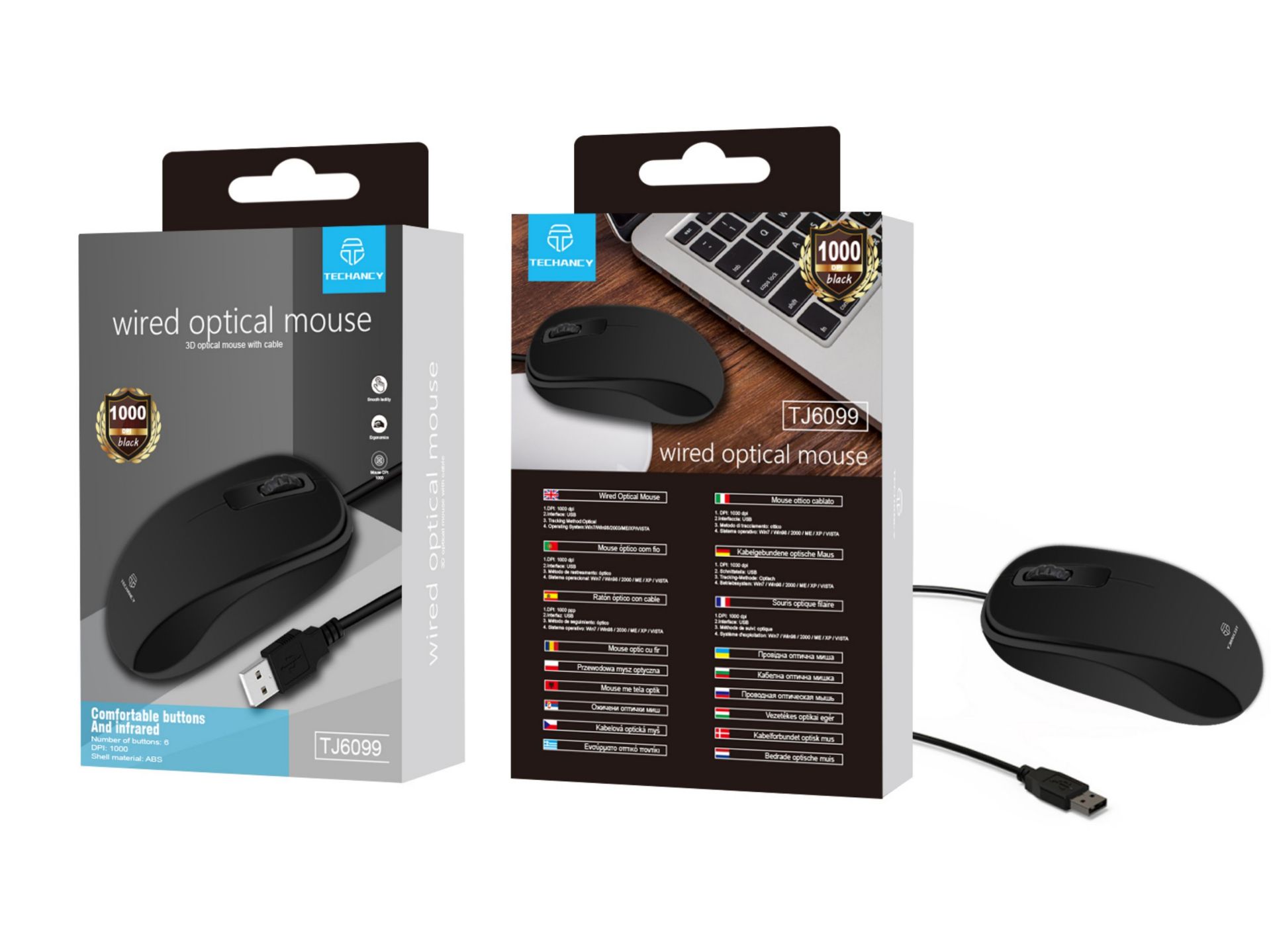 Tj6099 Mouse Wire Black Thread