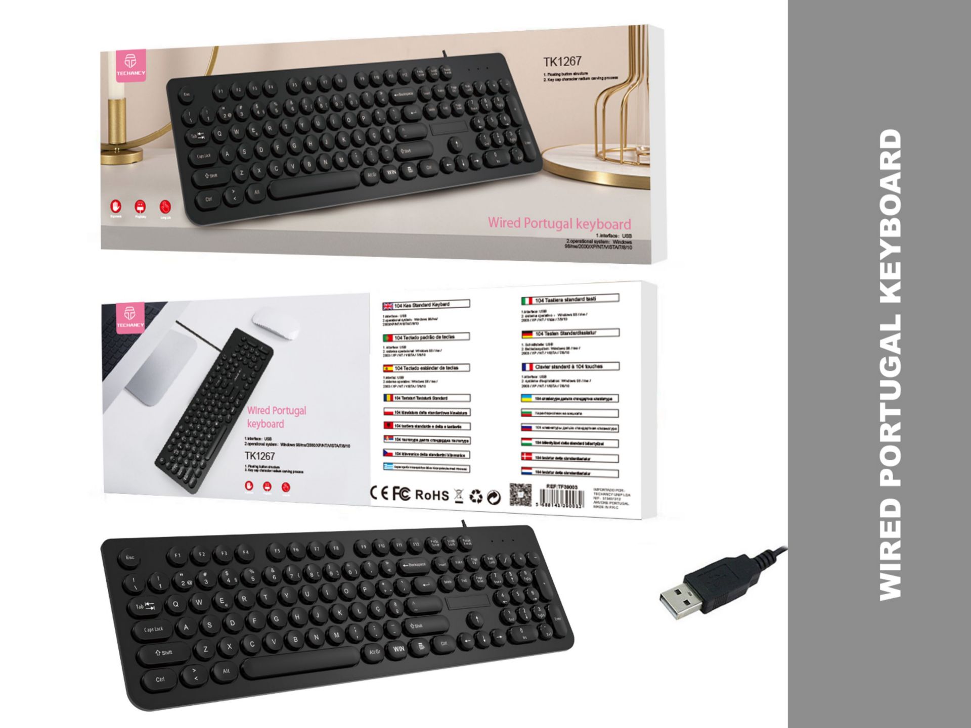 Tk1267 Wired Keyboard Language-Portugues Black Tk1267 Wired Keyboard Language-Portugues Black