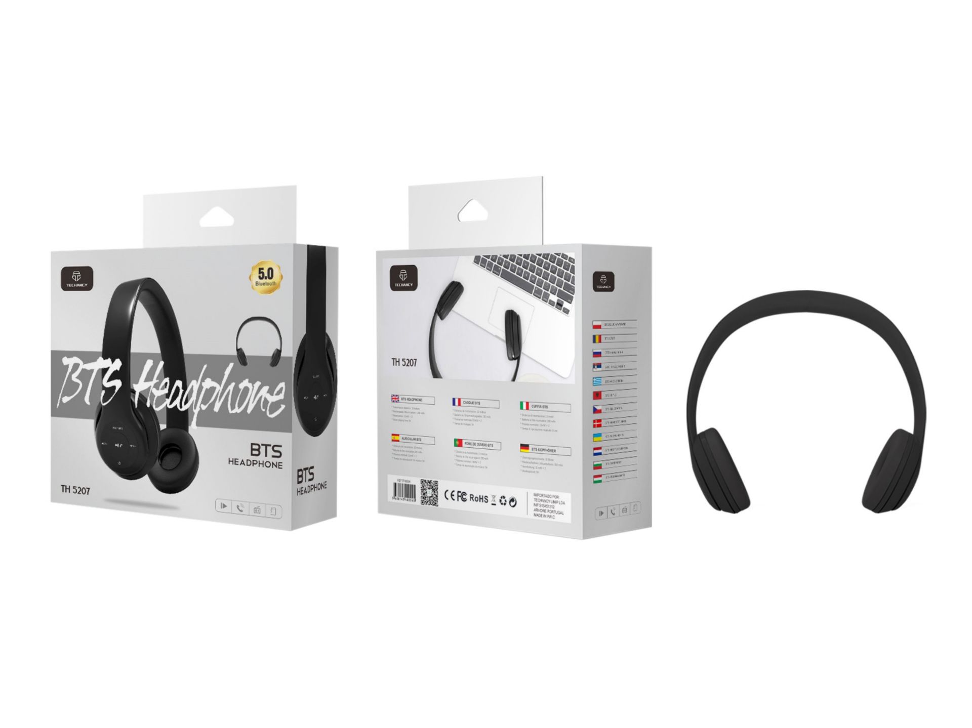 Auricolare Bluetooth Con Microfono (Bt-Sd-Fm-Risposte Chiamate) Nero Auricolare Bluetooth Con Microfono (Bt-Sd-Fm-Risposte Chiamate) Nero