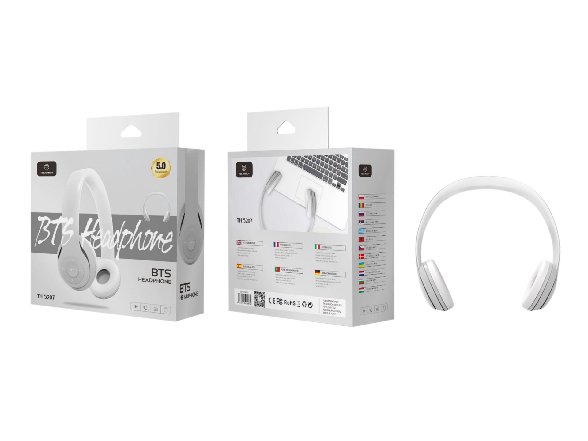 Auscultadores Bluetooth Com Microfone?Bt-Sd-Fm-Atende Chamadas?Prata Auscultadores Bluetooth Com Microfone?Bt-Sd-Fm-Atende Chamadas?Prata