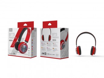 Bluetooth-Headset mit Mikrofon (Bt-Sd-Fm-Antworten Anrufe) Rot