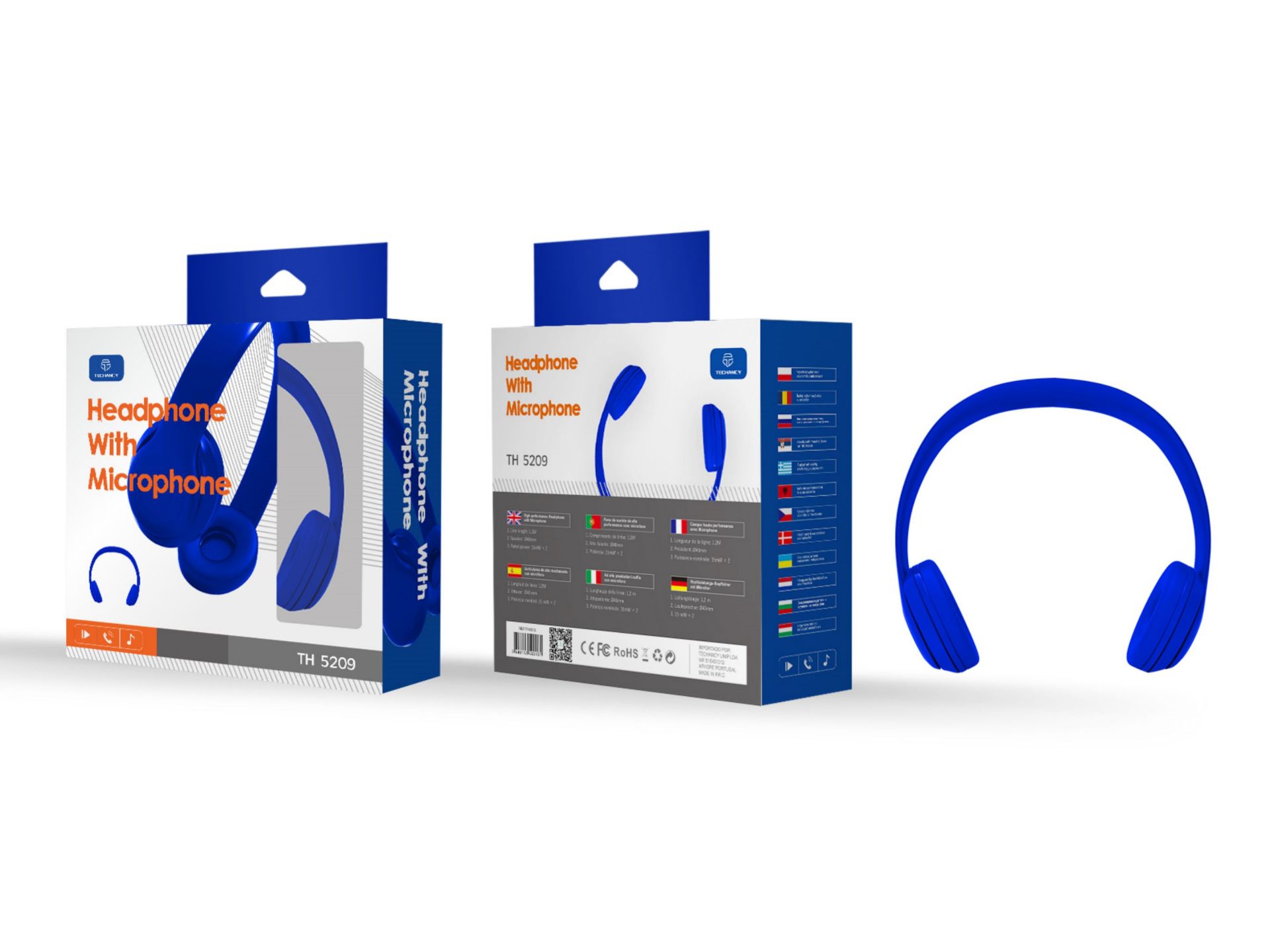 Micrófono de auriculares con cable 1,2 m de azul Micrófono de auriculares con cable 1,2 m de azul
