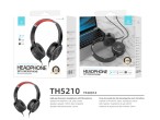 Auriculares con cable de micrófono negro Auriculares con cable de micrófono negro