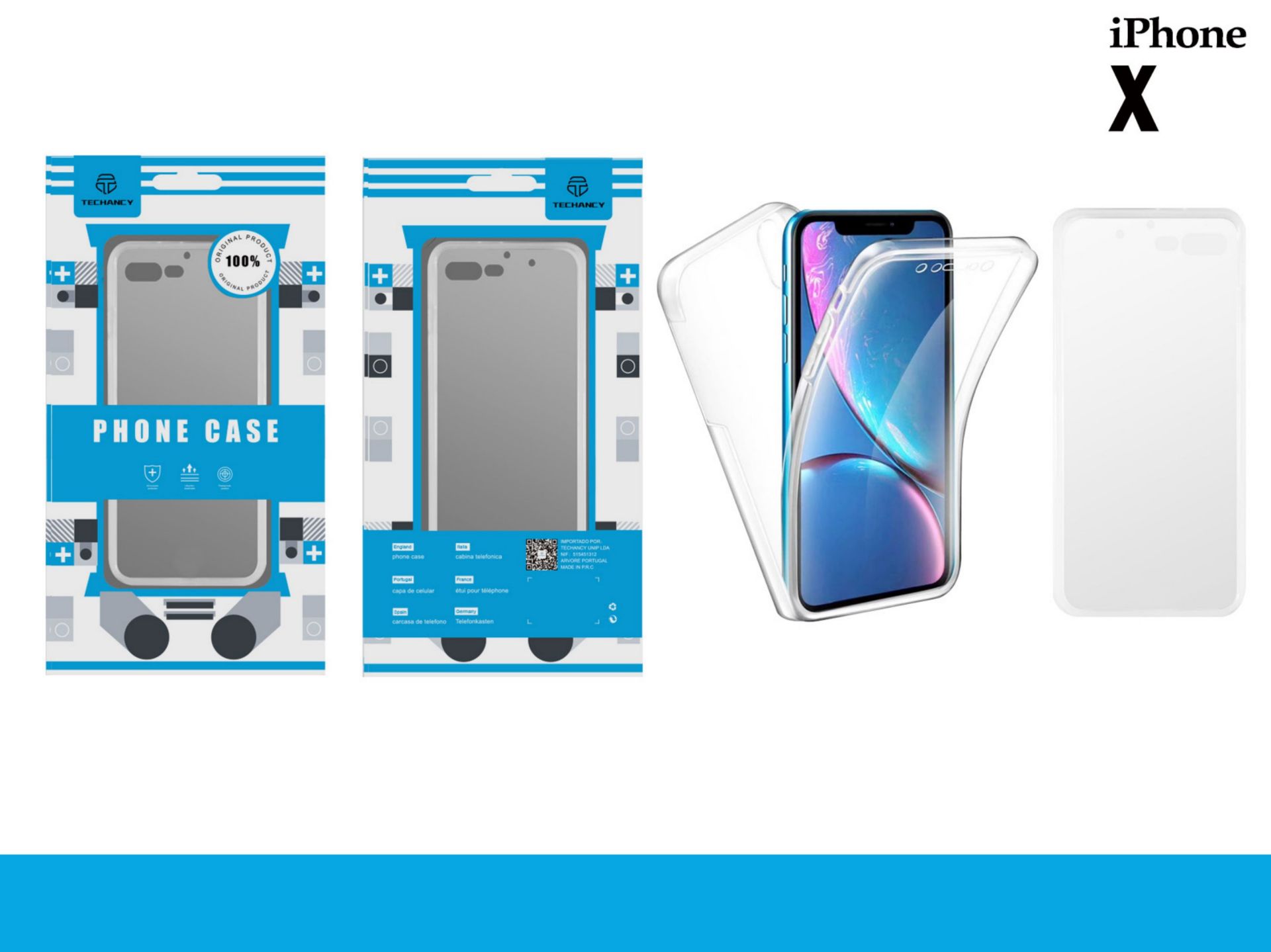 Capa Protecao De Total Pc+Tpu Iphone X Transparente Capa Protecao De Total Pc+Tpu Iphone X Transparente
