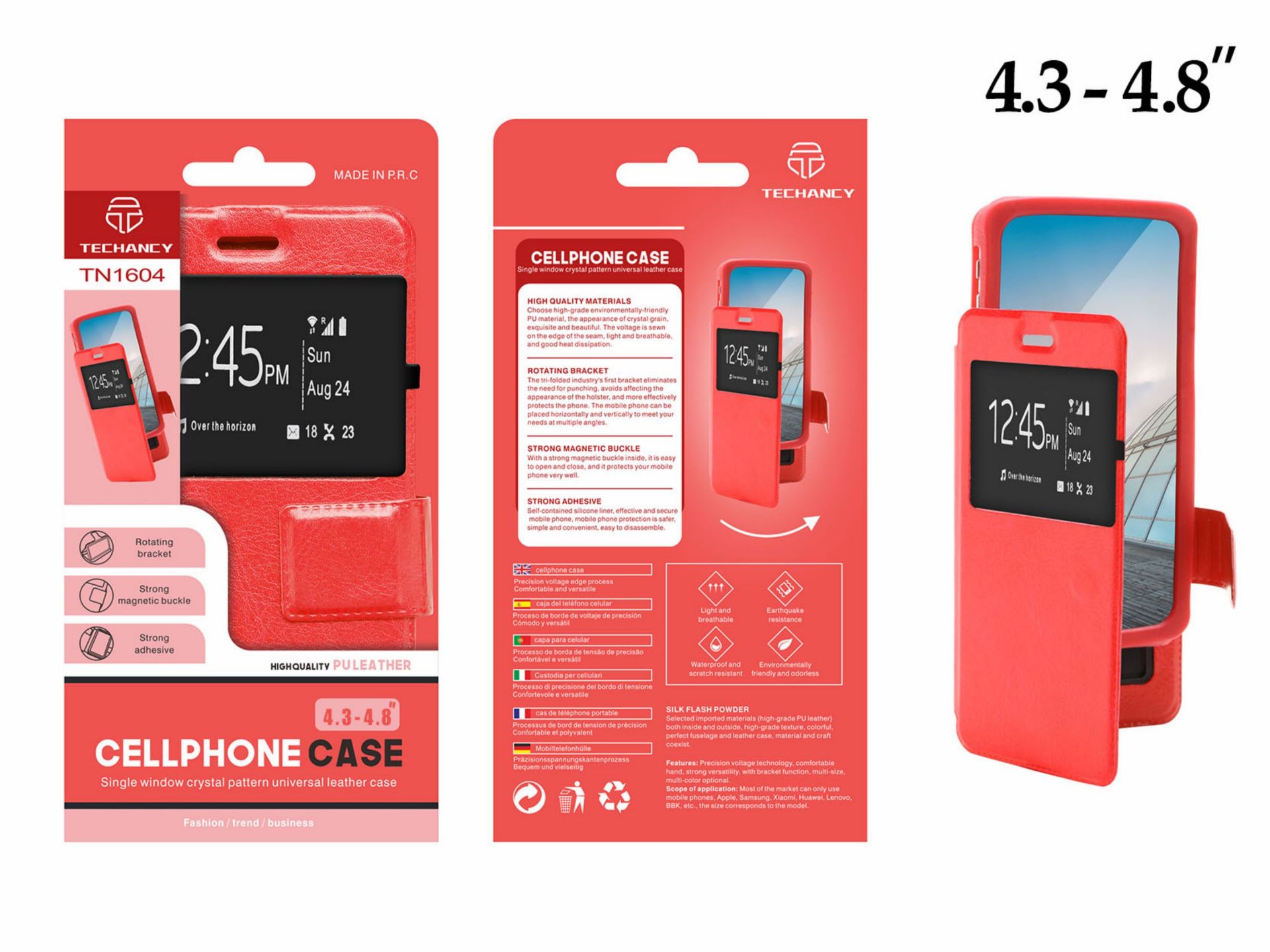 Capa Telemovel Universal 4.3-4.8 Vermelha Capa Telemovel Universal 4.3-4.8 Vermelha
