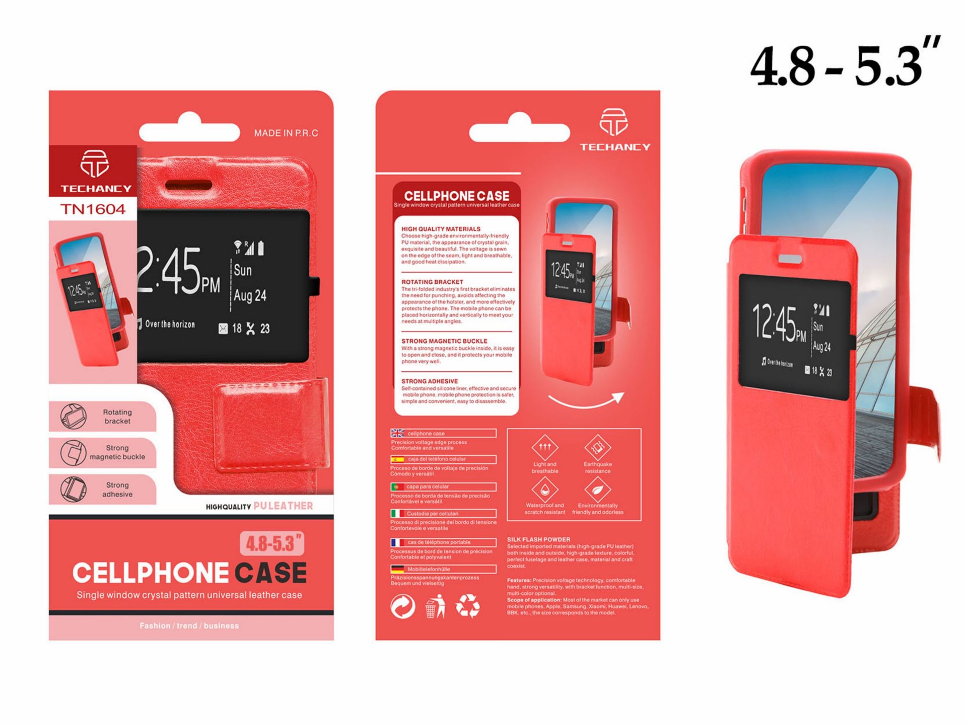 Capa Telemovel Universal 4.8-5.3 Vermelha Capa Telemovel Universal 4.8-5.3 Vermelha