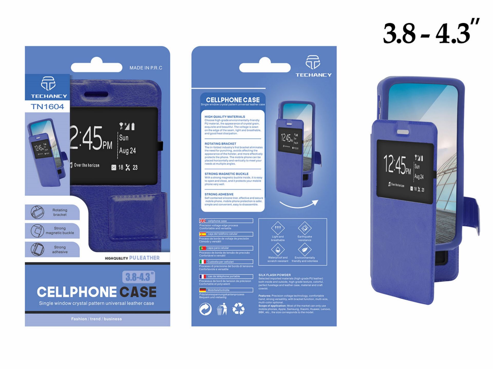 Caja de teléfono móvil universal 3.8-4.3 azul Caja de teléfono móvil universal 3.8-4.3 azul