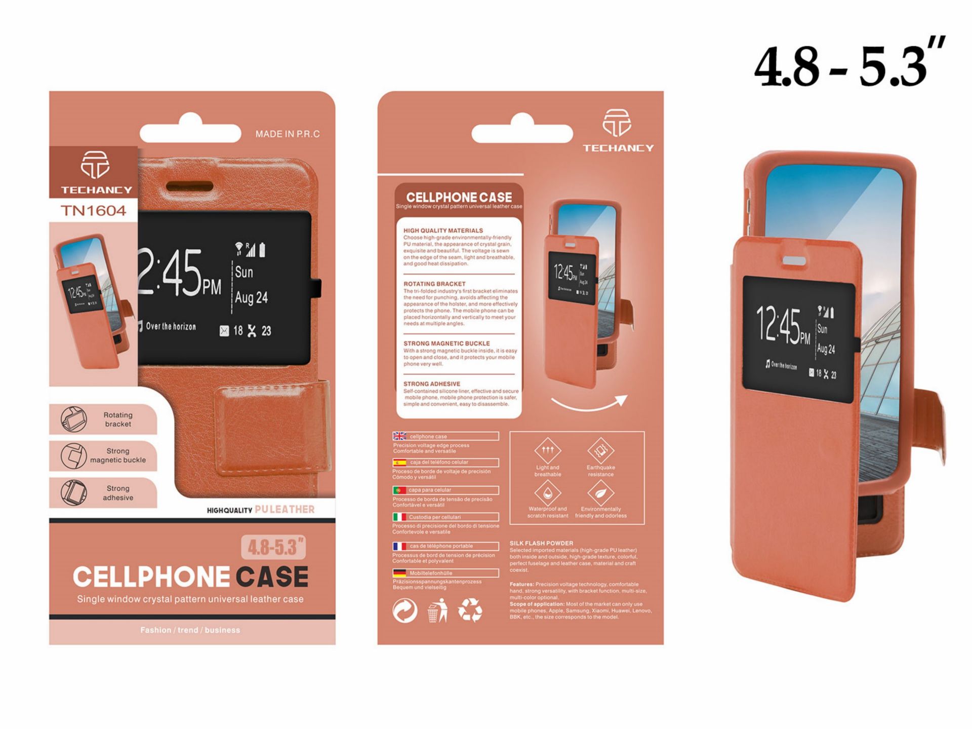 Universal Mobile Phone Case 4.8-5.3 Brown Universal Mobile Phone Case 4.8-5.3 Brown