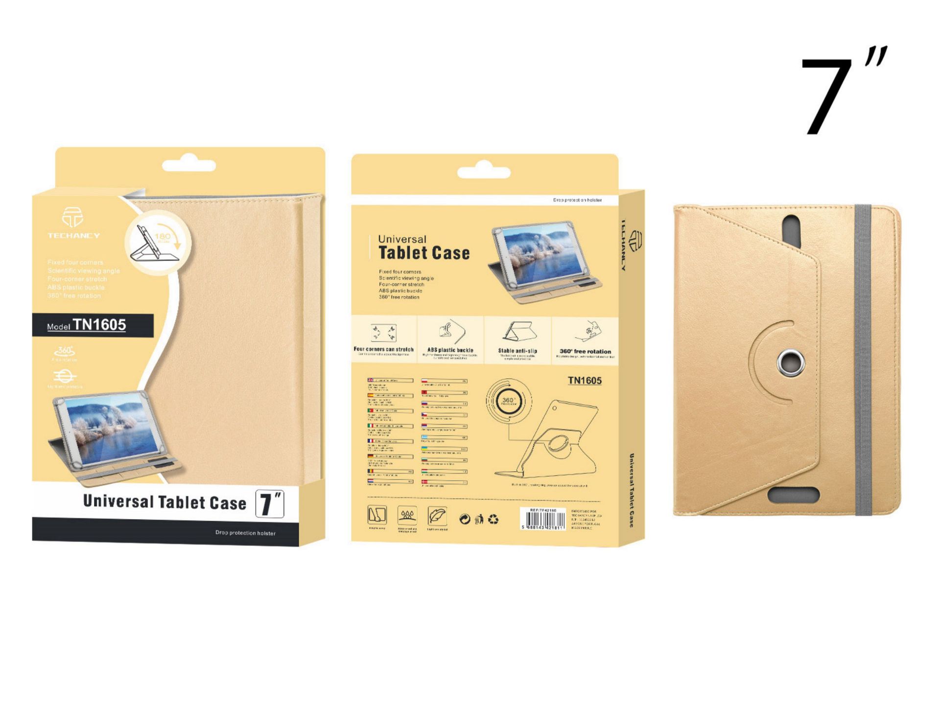 Capa Tablet Universal 7 Polegadas Dourado Capa Tablet Universal 7 Polegadas Dourado