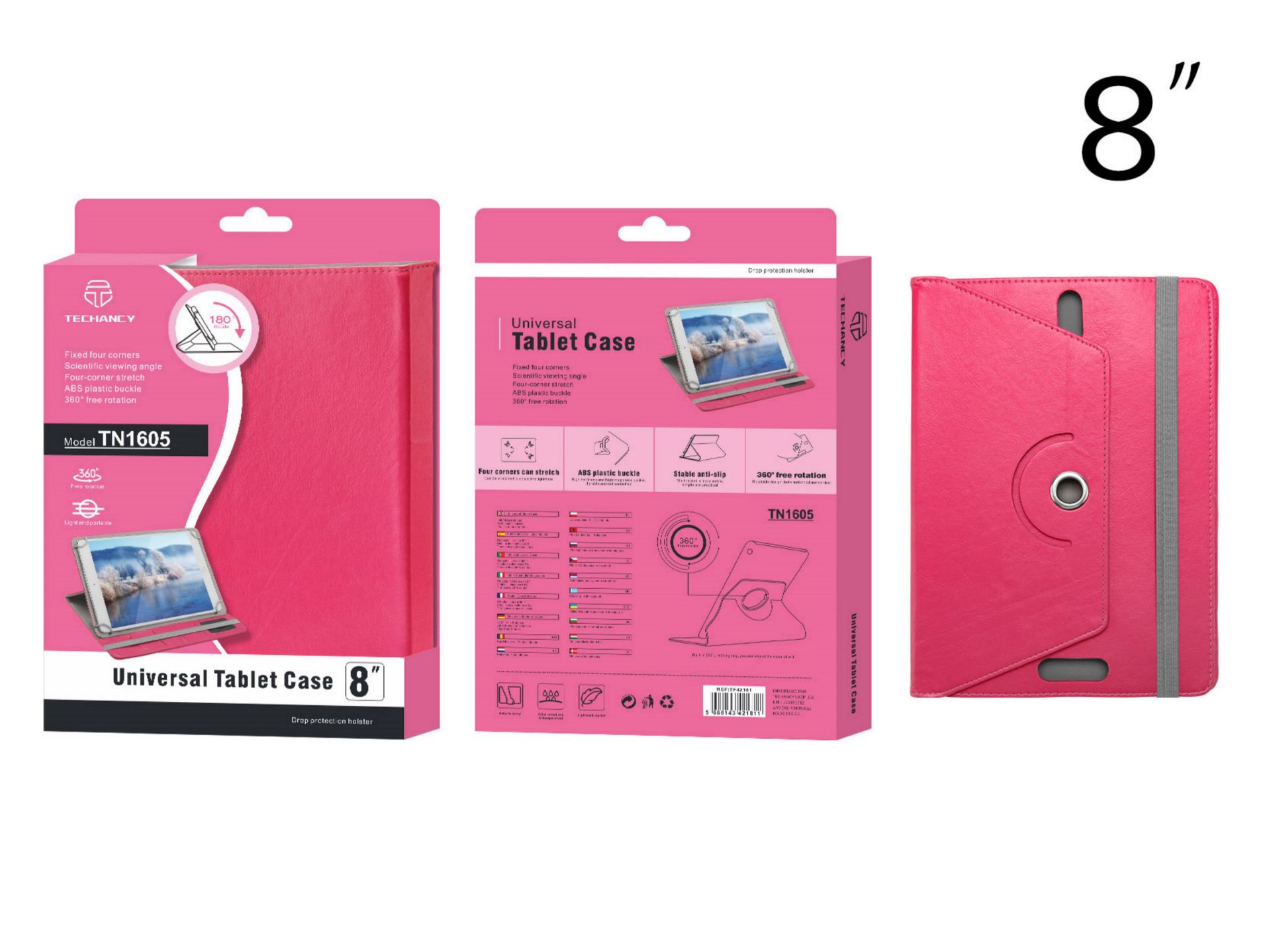 Capa Tablet Universal 8 Polegadas Rosa Capa Tablet Universal 8 Polegadas Rosa