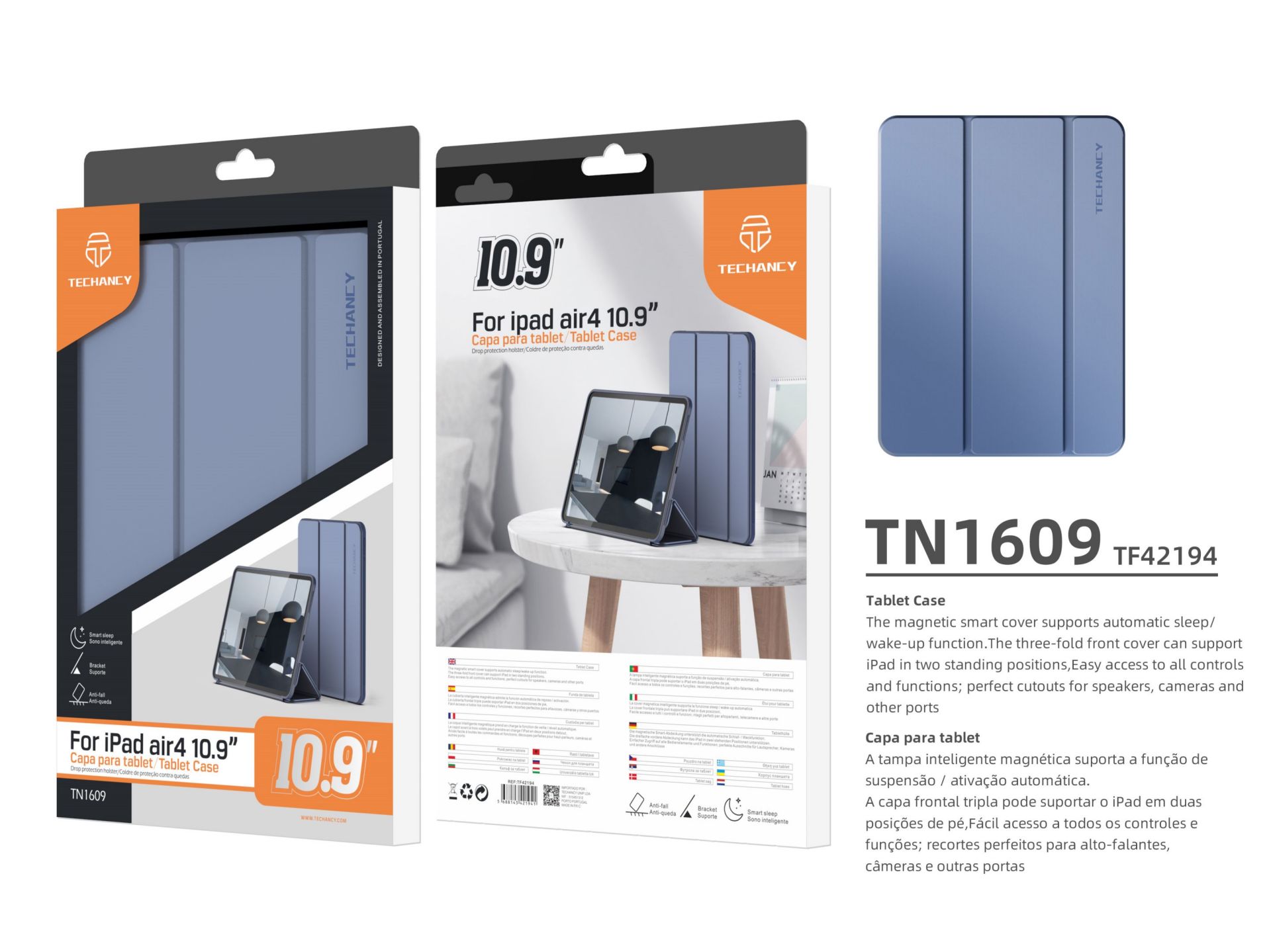 Protector de silicona suave Ipad Air4 10.9 (2020) azul Protector de silicona suave Ipad Air4 10.9 (2020) azul