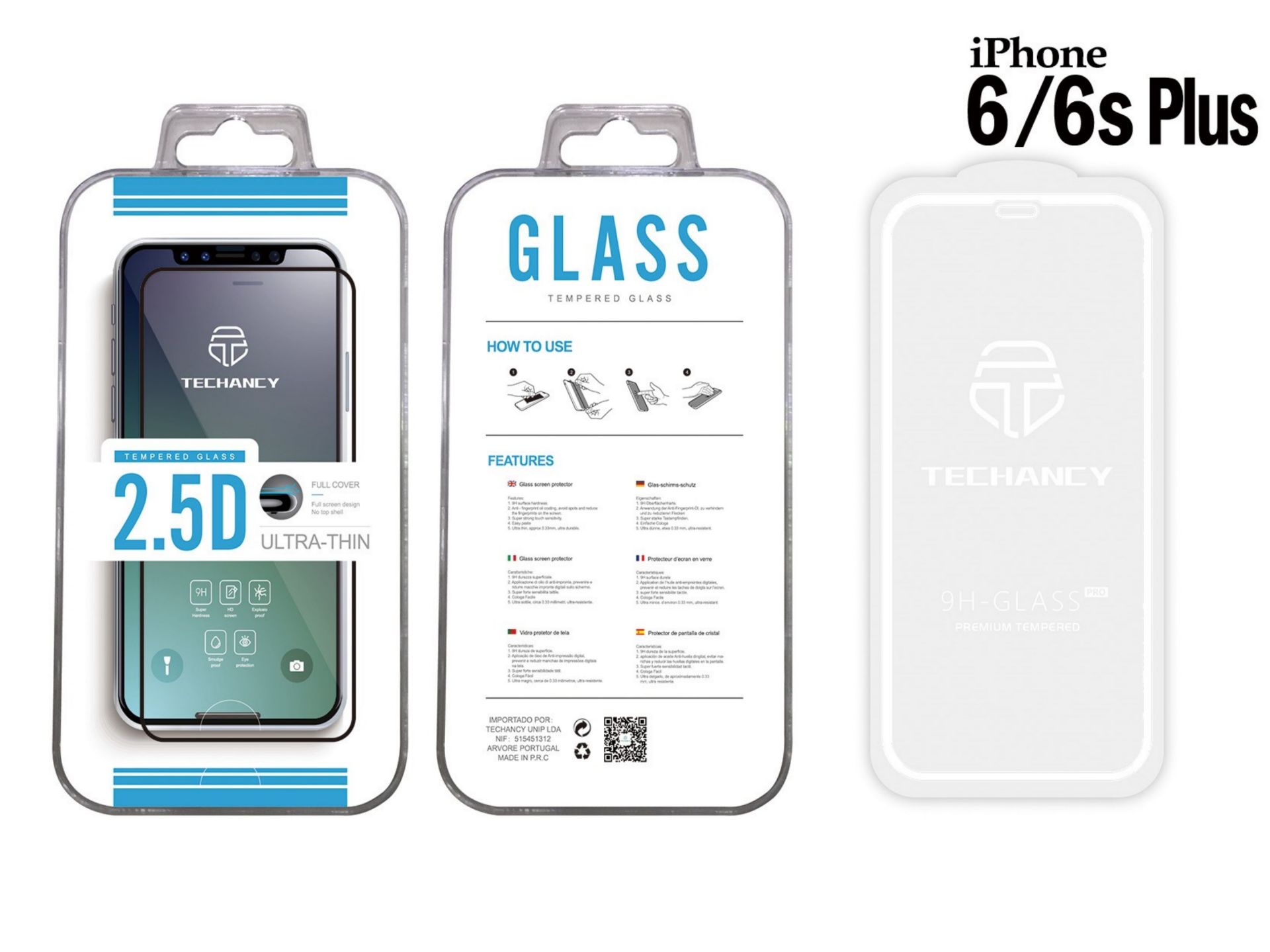 Vidrio templado Ip 6/6S más película blanca cubierta 2.5D Vidrio templado Ip 6/6S más película blanca cubierta 2.5D