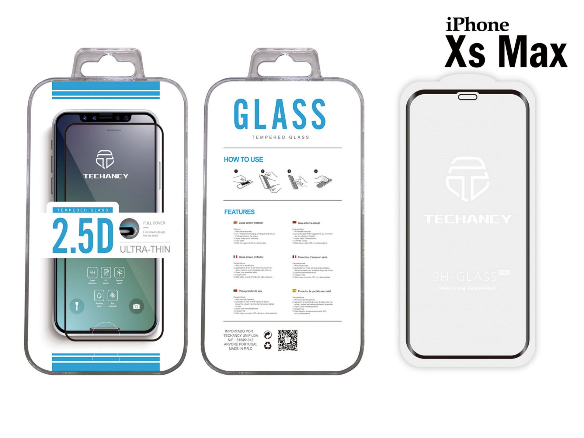 Gehärtetes Glas Ip Xs Max 2.5D Full cover Schwarz Gehärtetes Glas Ip Xs Max 2.5D Full cover Schwarz