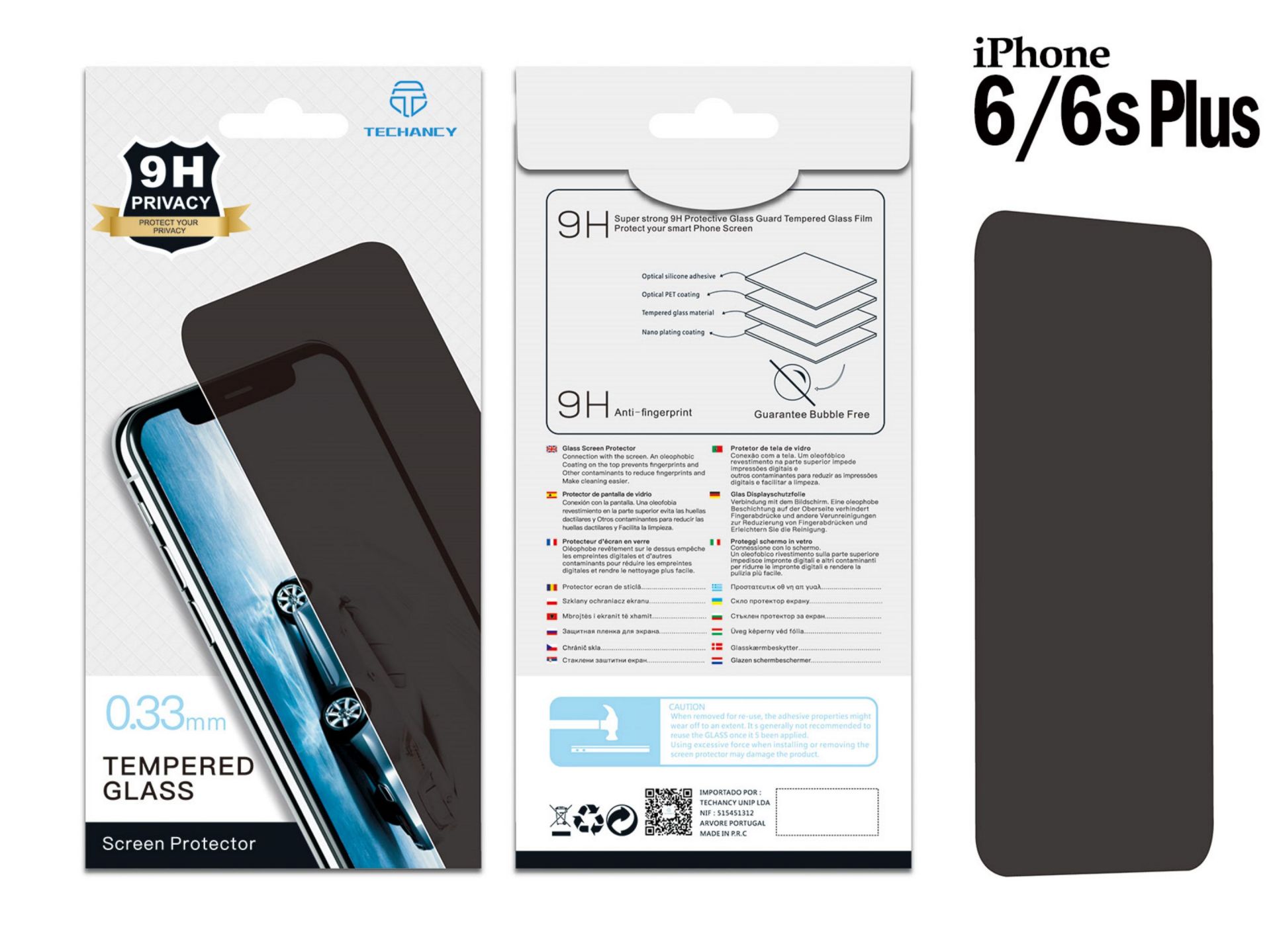 Vidrio templado IP6/6S m�s membrana antispyware 2.5D