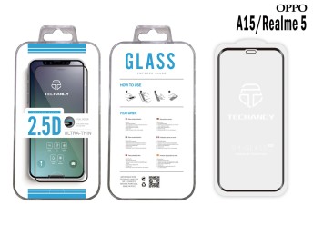 Tempered Glass Oppo A15- Realme 5 2.5D Fullcover Black