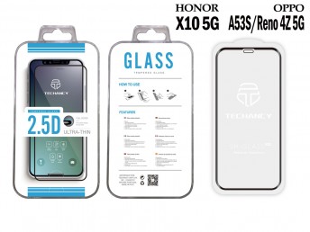 Tempered Glass Oppo A53S-Glory X10 5G-Oppo Reno 4Z 5G 2.5D Fullcover Black