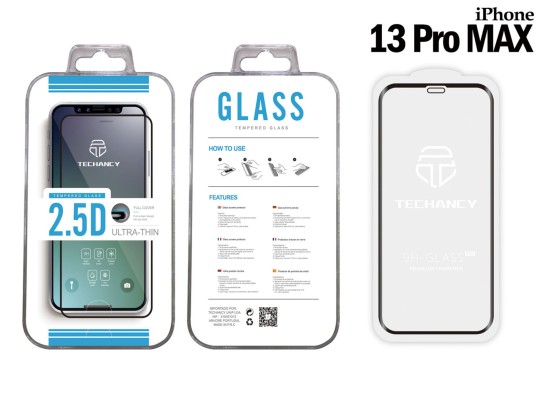 Tempered Glass Iphone 13 Pro Max 2.5D Fullcover Black