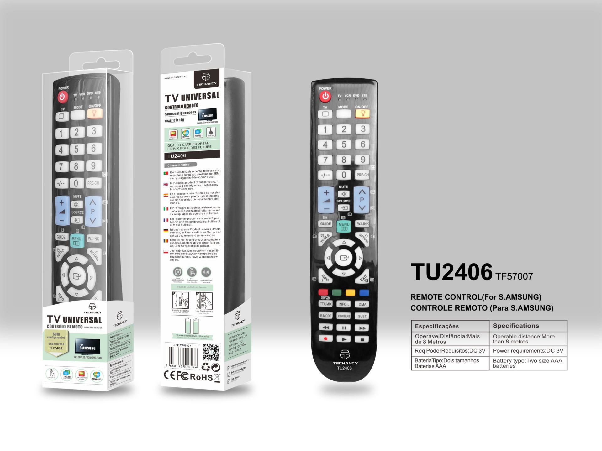 Télécommande sans réglages pour Samsung Télécommande sans réglages pour Samsung