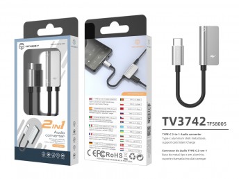 Usb Type C To 3.5Mm And Charging Adapter Silver