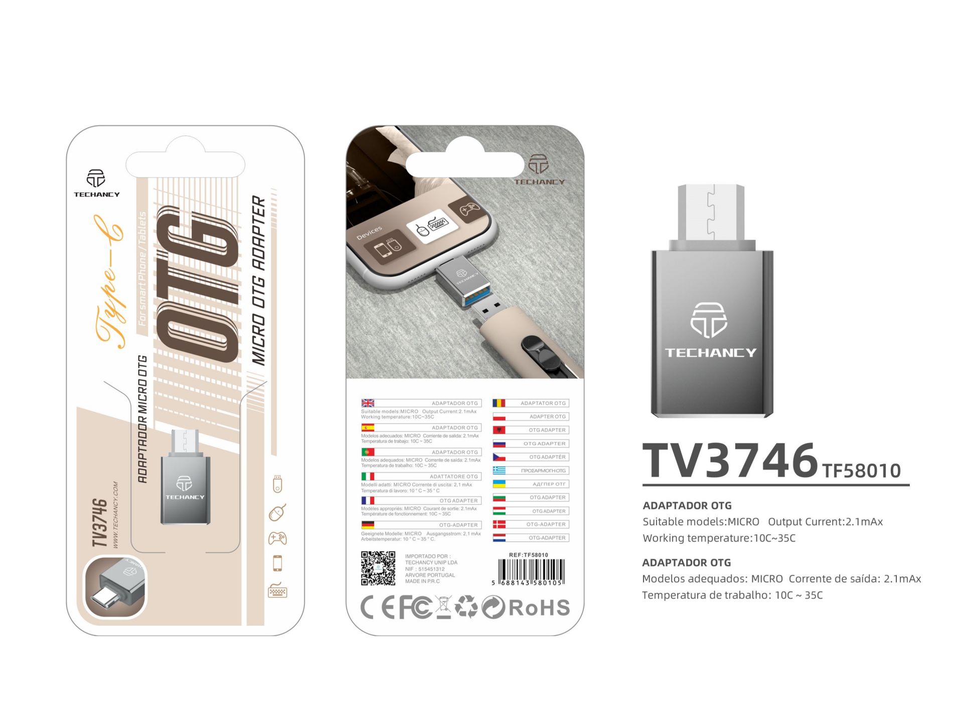 Micro Usb Otg Adaptador Cinza Micro Usb Otg Adaptador Cinza