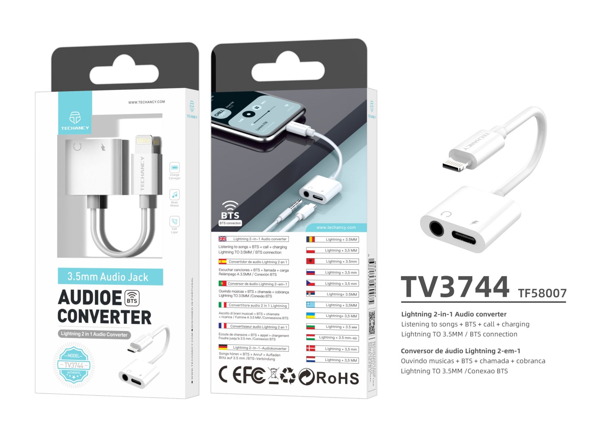 Audio Lightning Cable For 3.5mm White Audio Lightning Cable For 3.5mm White