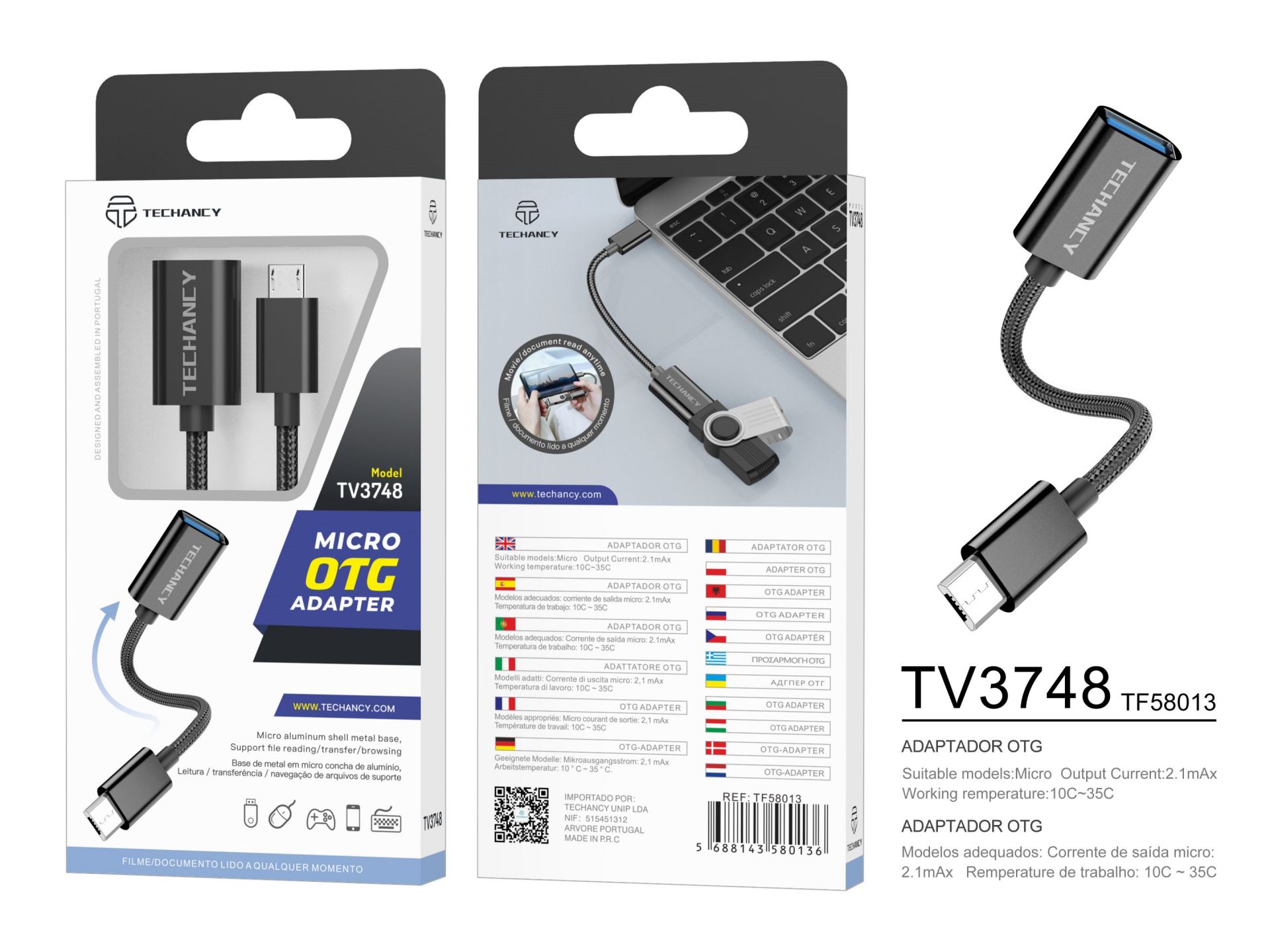 Câble Micro USB Otg Noir Câble Micro USB Otg Noir